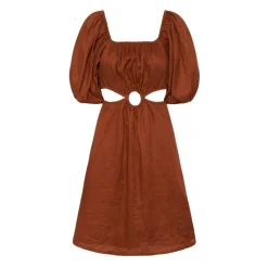 Best Almero Cut-Out Linen Mini Dress Dame Kjoler