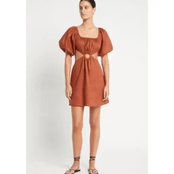 Best Almero Cut-Out Linen Mini Dress Dame Kjoler