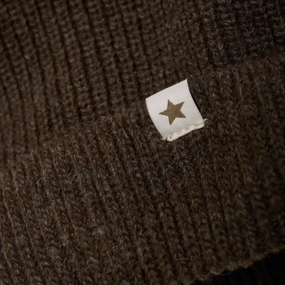 Clearance Alpaka Pompom Strikket Hat Mørke Børn Huer & Kasketter