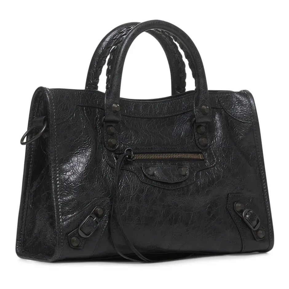 Arena lambskin lædertaske med messing hardware Dame Håndtasker