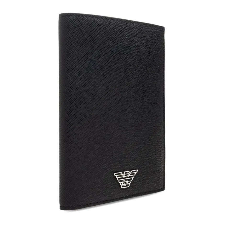 Sale ASV Regenerated Saffiano Leather Passport Holder with Eagle Plate Punge & Kortholder