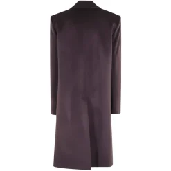 Hot Aubergine Cashmere Overfrakke med Lommer Dame Frakker