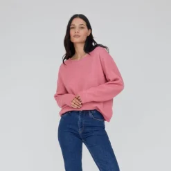 Hot - Claudine Scoop Neck - Fruit Dove Dame Sweatshirts