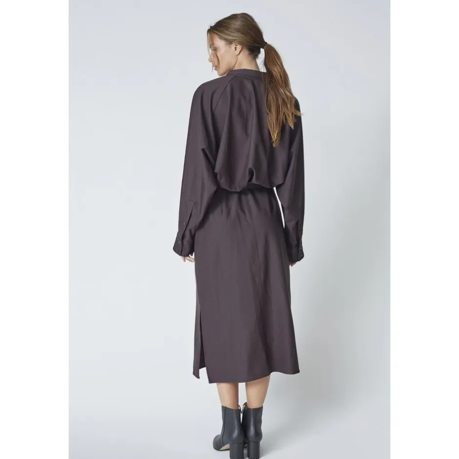 Clearance Batwing Kjole med Pinstripe Print Dame Kjoler