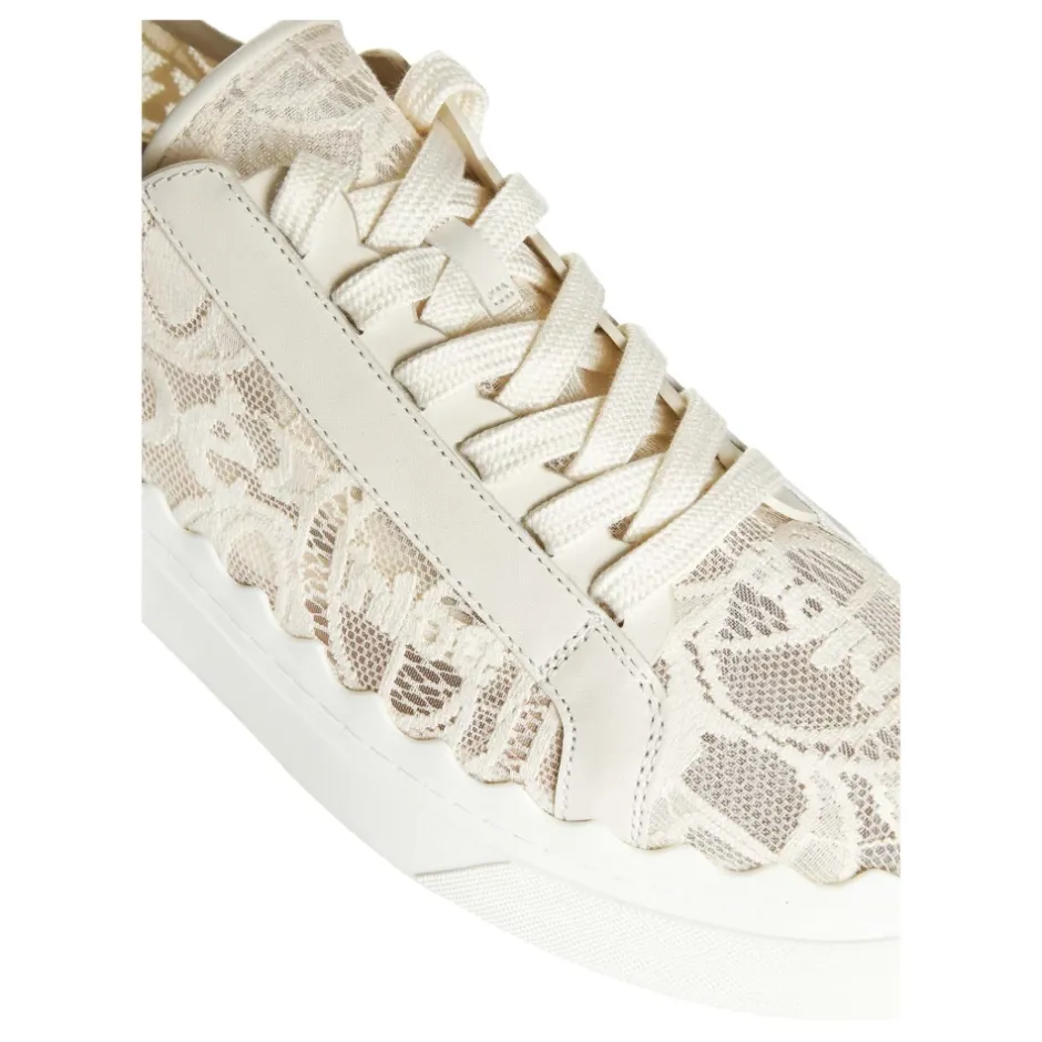 Clearance Blonder Sneakers med Lærdetaljer Dame Sneakers