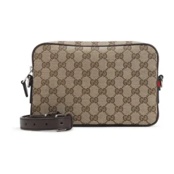 Beige Polyester Skuldertaske med Webdetalje Tasker