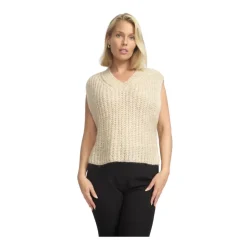 Online Strikvest med V-hals Dame Striktrøjer & Sweatere