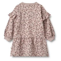 Blomstret Langærmet Kjole Tør Rose Børn Kjoler & Nederdele