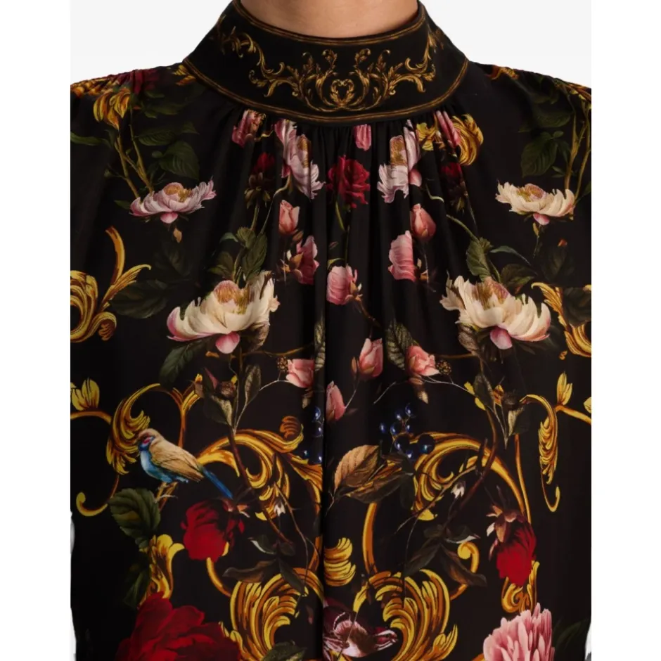 Discount Bluse med blomsterprint og mock neck Dame Bluser & Skjorter