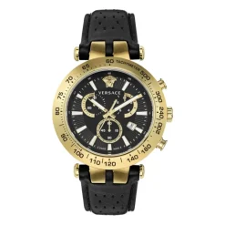 Clearance Bold Chrono Sort Læder d Ur Ure