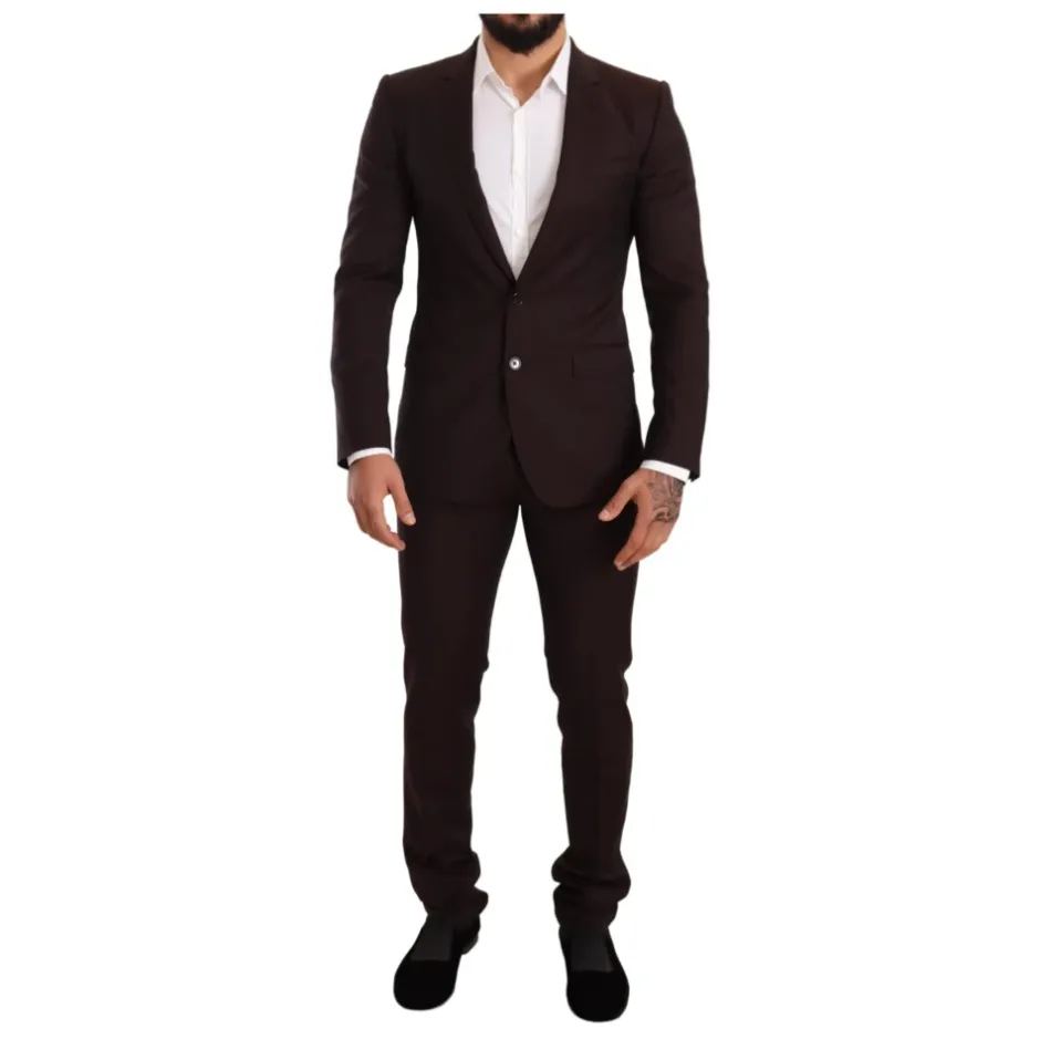 Outlet Bordeaux Stribet Slim Fit Suit Jakkesæt