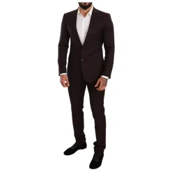 Outlet Bordeaux Stribet Slim Fit Suit Jakkesæt