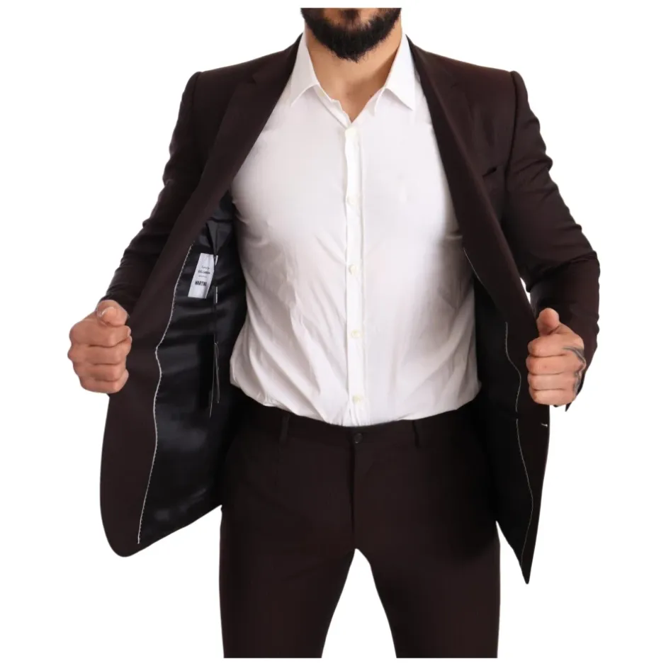 Outlet Bordeaux Stribet Slim Fit Suit Jakkesæt