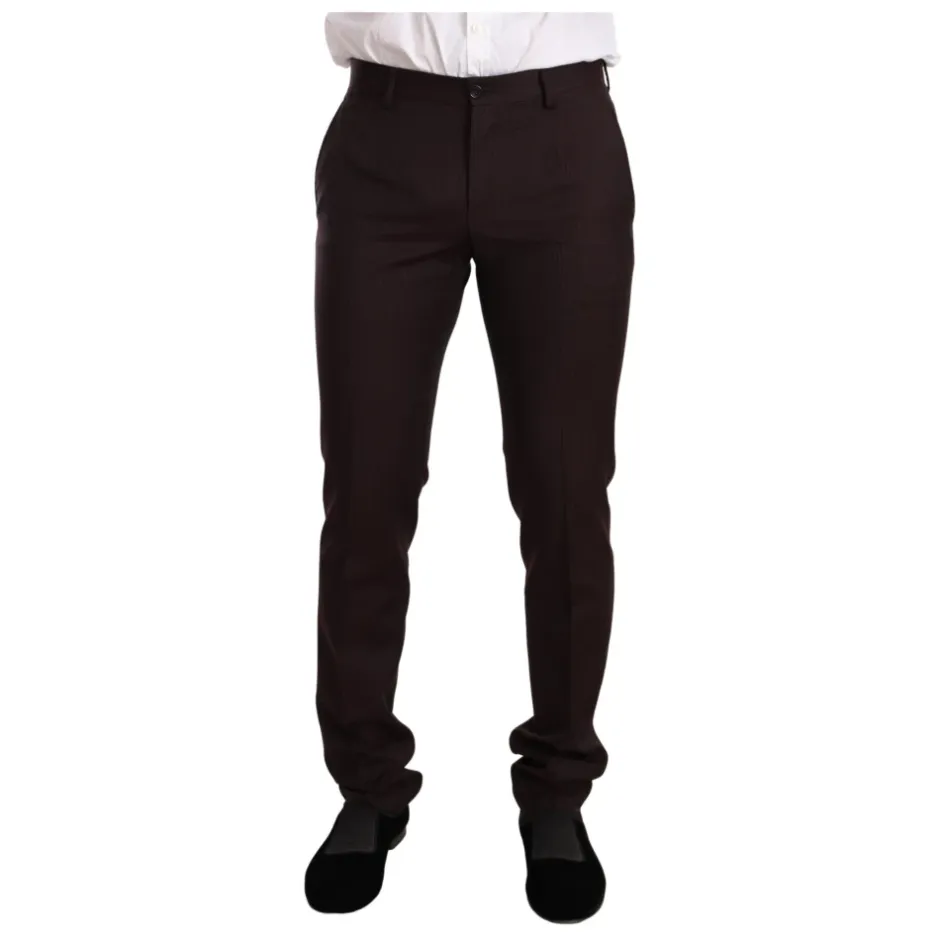 Outlet Bordeaux Stribet Slim Fit Suit Jakkesæt