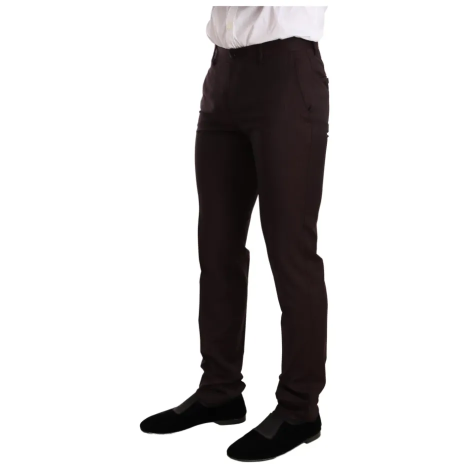 Outlet Bordeaux Stribet Slim Fit Suit Jakkesæt