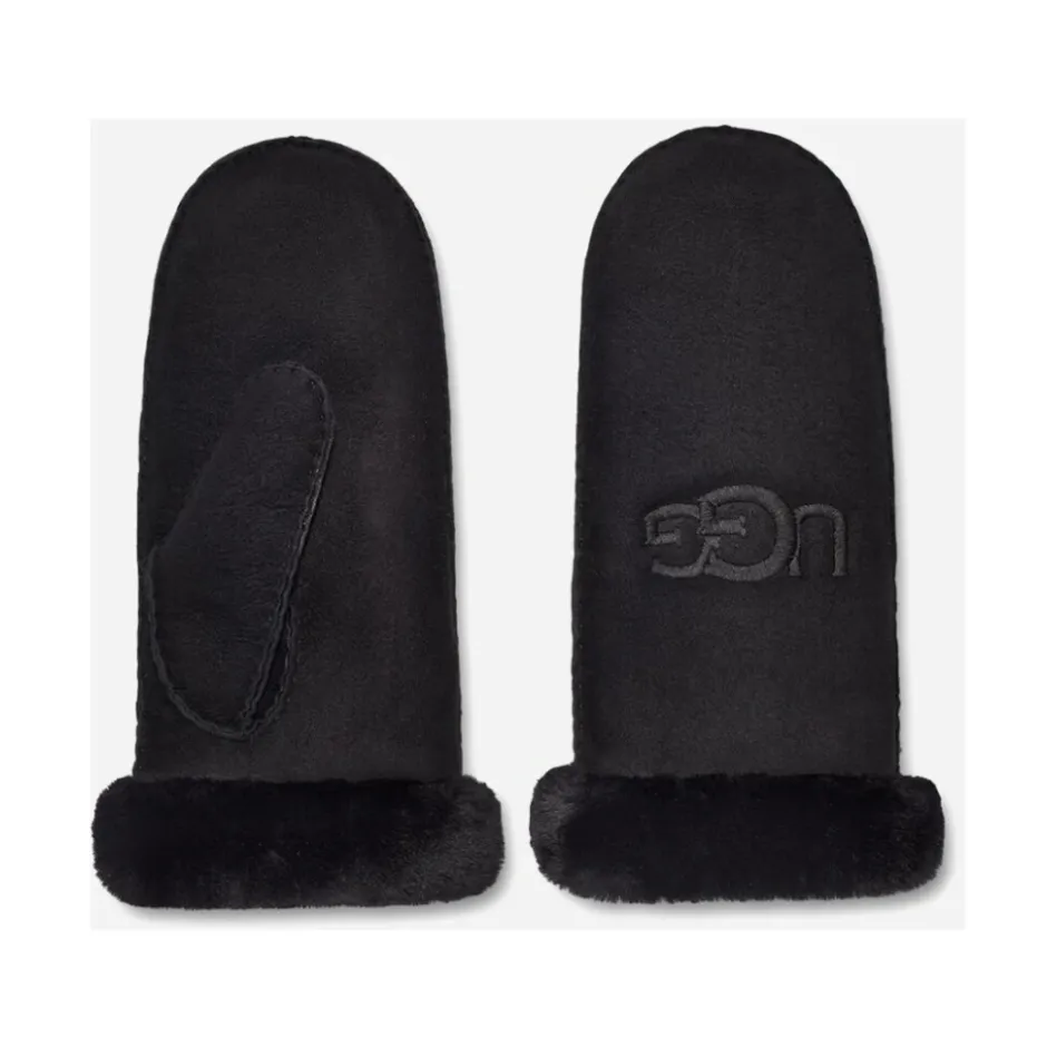 Best Broderet shearling Handsker Black Dame Handsker