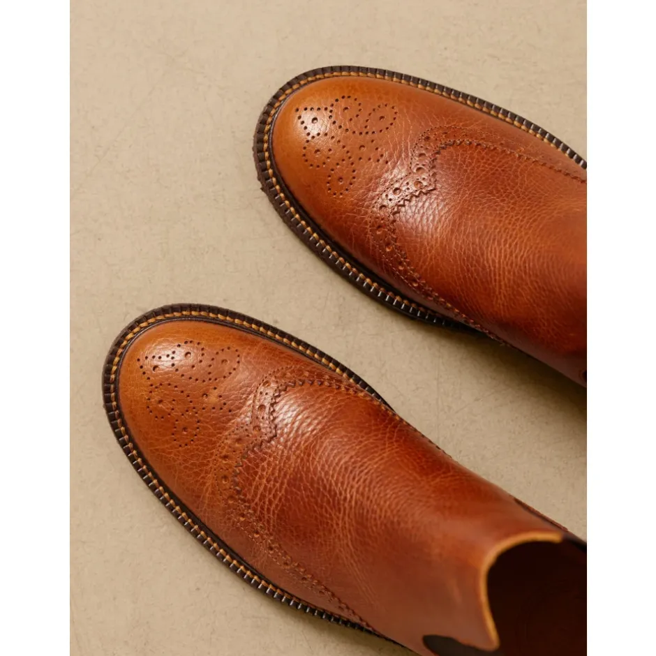 Best Brogue Chelsea Støvle - Cognac/ Dame Chelsea Boots