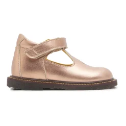 Sale Bronze Metallic Velcrosko med Hjertemotiv Børn Pæne Sko