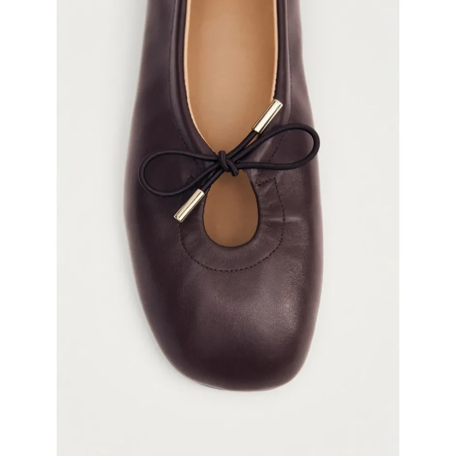 New læder balletflader med unikke detaljer Dame Ballerina Sko