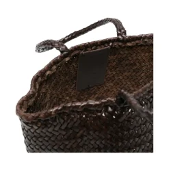 Hot Læder Basket Weave Håndtaske Dame Indkøbstasker