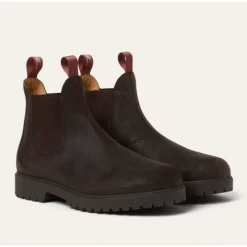 Sale Læder Chelsea Støvler med Kummel-Farvet Sløjfe Chelsea Boots