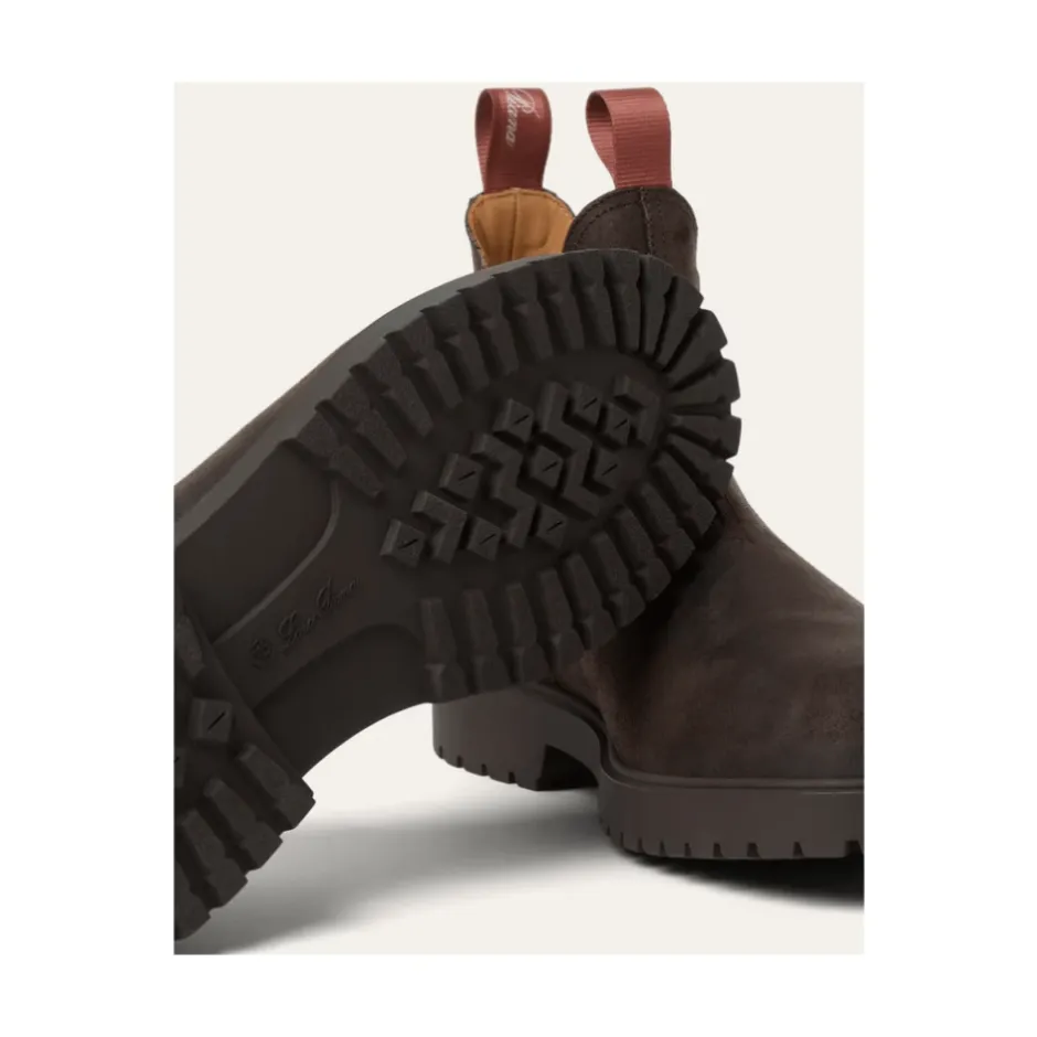 Sale Læder Chelsea Støvler med Kummel-Farvet Sløjfe Chelsea Boots