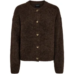 Clearance Melange Knappe Cardigan Dame Striktrøjer & Sweatere
