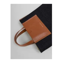 Best Brun-Denim Skuldertaske Dame Indkøbstasker