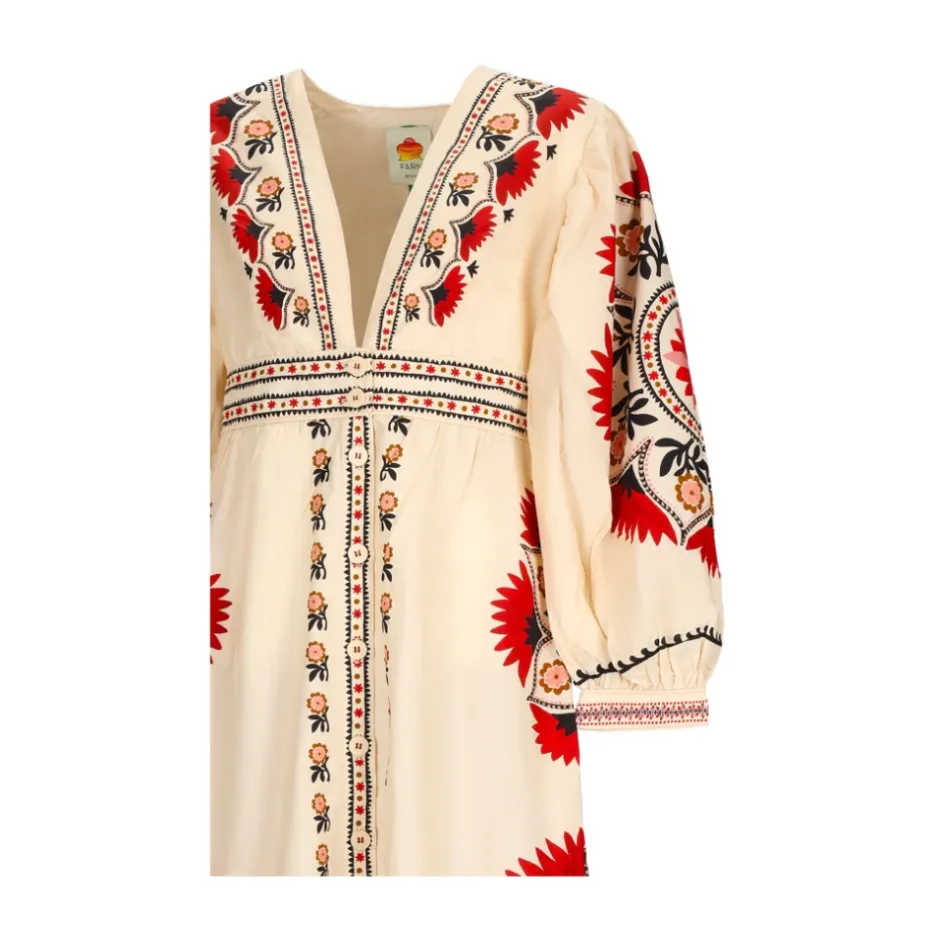Clearance Cashew Mandala Lang Kjole Dame Kjoler