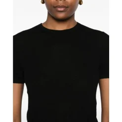 Online Cashmere Kortærmet Rund Hals Fin Strik Dame T-Shirts