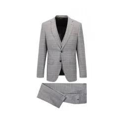 Check Suit med Slim Fit Vest Jakkesæt