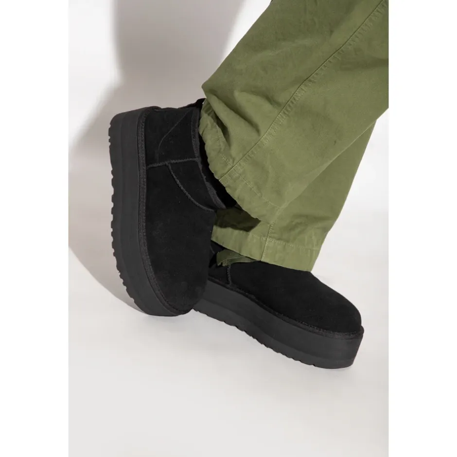 Clearance Classic Ultra Mini Platform Støvler Black Dame Støvler