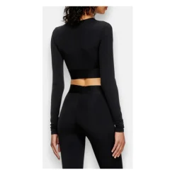 Hot Cropped Langærmet Top T-Shirts & Toppe|Træningstrøjer