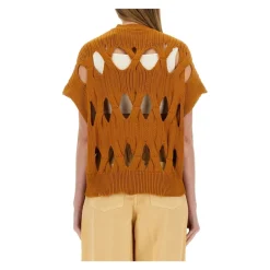 Discount Cut-Out Strikket Sweater Vest Dame Striktrøjer & Sweatere