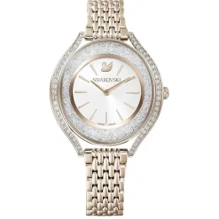 Sale Damearmbåndsur Crystalline Aura Ur Schweizisk Produktion, Metalarmbånd, Gylden, Champagne-Gylden Finish 5519456 Dame Ure