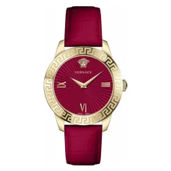 Dameur Greca Signature 38 mm Greca-signatur på kassen Læderrem VEVC00921 Dame Ure