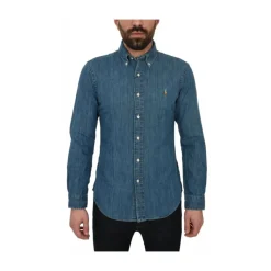 Online Denim Slim Skjorte Skjorter