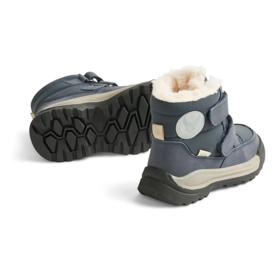 Sale Dobbelt Velcro Tex Vinterstøvler - Navy Børn Støvler