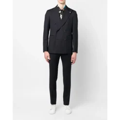 Clearance Double-Breasted Blazer med Klassiske Bukser Jakkesæt