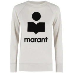 Clearance Ecru Sweatshirt med Velvet Logo Dame Sweatshirts