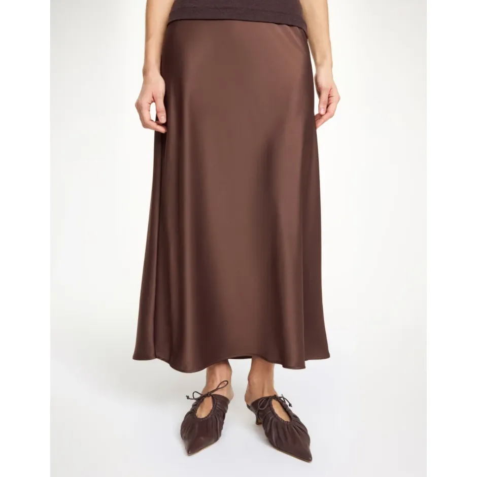 Sale Elegant Karaffel Maxi Nederdel Dame Nederdele