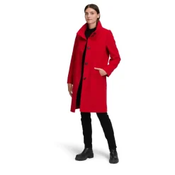 Online Elegant uldfrakke med krave Dame Frakker