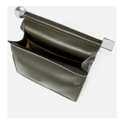 Sale Firkantet Rund Clutch Taske Mørk Khaki Dame Clutch
