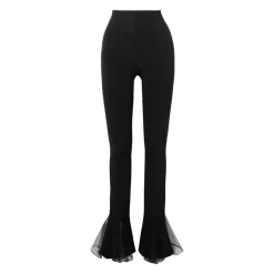Sale Fitted Pants med Flæsekant Dame Bukser