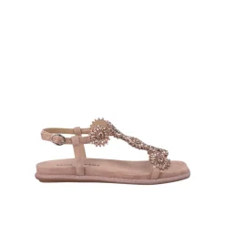 Flad sandal med rhinsten Dame Sandaler