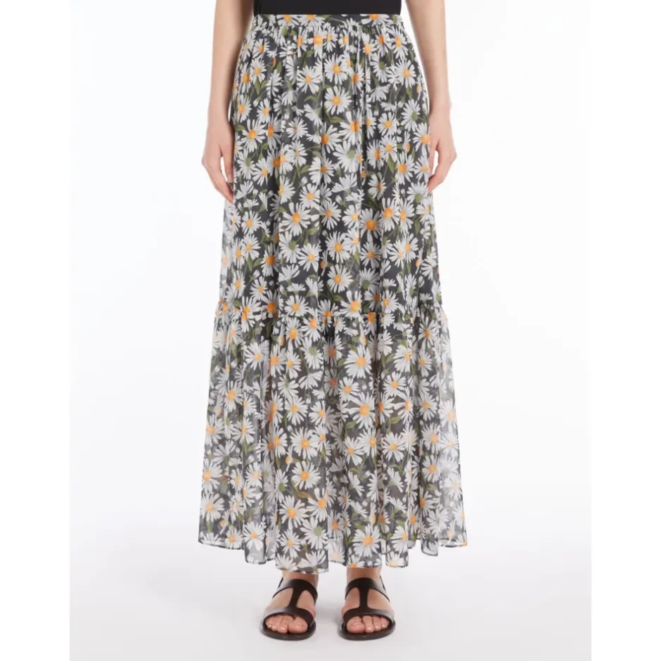Floral Georgette Lang Nederdel Dame Nederdele