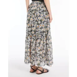 Floral Georgette Lang Nederdel Dame Nederdele