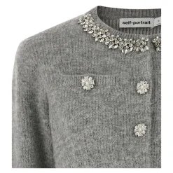 Best Fluffy Crystal Trim Cardigan Dame Striktrøjer & Sweatere