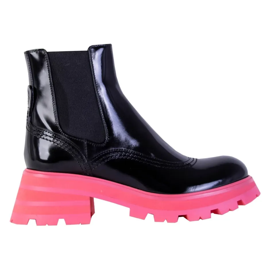 Best Fluo Pink Sole Chelsea Støvler Dame Chelsea Boots