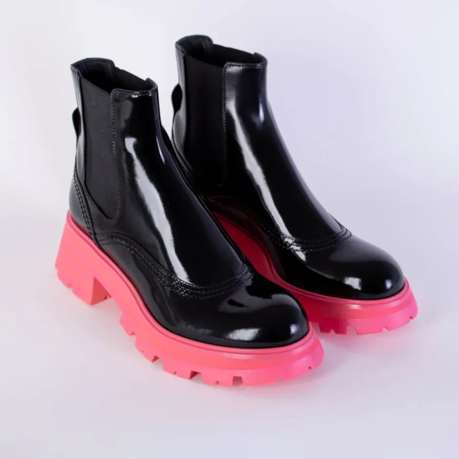 Best Fluo Pink Sole Chelsea Støvler Dame Chelsea Boots